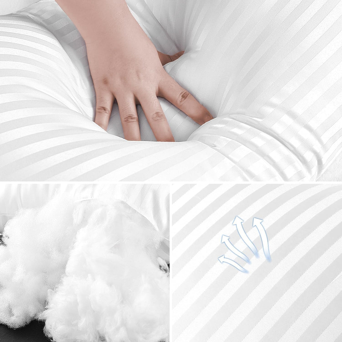 EIUE Throw Pillow Inserts, Machine Washable Pillows,Premium Polyester Fiber Fill for Sofa Bed & Decorative Cushions (White, 18x18inch)