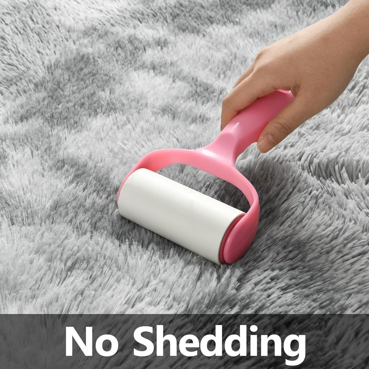Large Shag Area Rugs 6 x 9, Tie-Dyed Plush Fuzzy Rug for Living Room, Ultra Soft Fluffy Furry Rugs for Bedroom, Indoor Carpet Nursery Rugs for Kids Room Home Decor, Light Grey