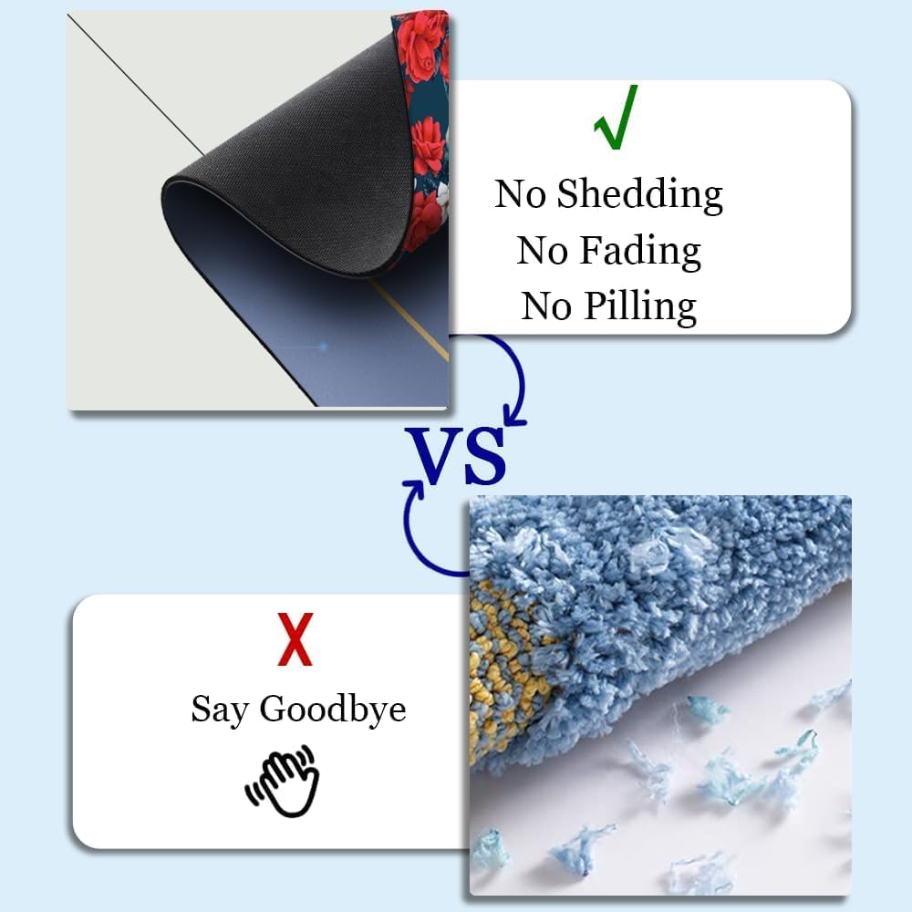 Fast Drying Thin Bath Mat Bathtub Mat | Diatomite Bathmat with Absorbent and Non-Slip Surface Easy to Clean | Colorful Marble Texture Bathroom Rug (3x5ft/36x60in/90x150cm, Pink/Medium Purple)