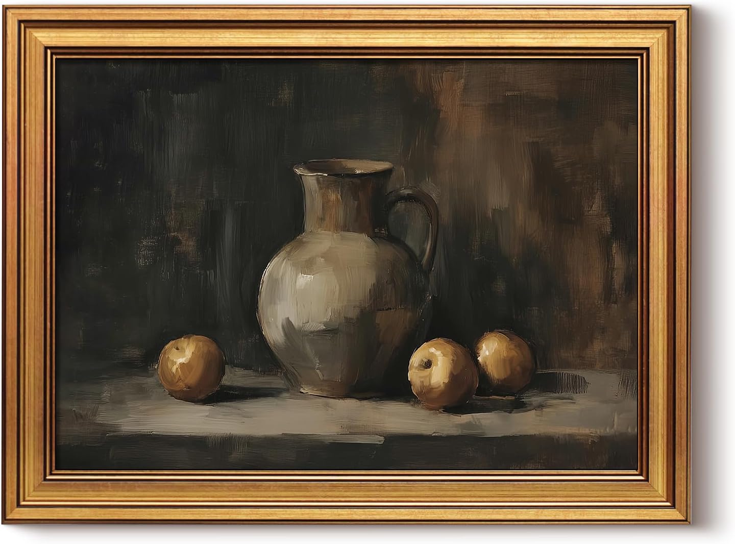 Gold Framed Vintage Wall Art for Living Room, Flowers Painting Canvas Prints Shelf Decor for Kitchen, Aesthetic Bedroom Wall Art, Christmas Gifts for Friends or Family (White Hydrangea 8"x10")
